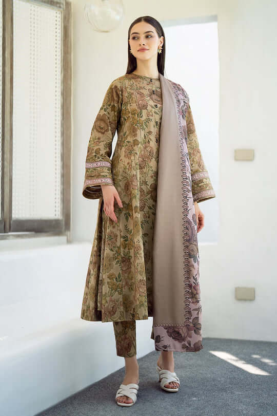 3 Piece Unstitched Digital Printed Khaddar Suit ( Printed Khaddar Dupatta )