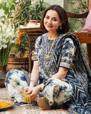 3 Piece Unstitched Embroidered Lawn Suit ( Printed Lawn Dupatta )