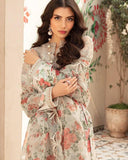 3 Piece Unstitched Embroidered Lawn Suit ( Four Sided Embroidered Organza Dupatta )