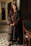 3 Piece Unstitched Heavy Embroidered Dhanak Suit ( Four-sided Embroidered Dhanak Wool Shawl )