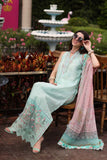 3 Piece Unstitched Heavy Embroidered Chickan Kari Lawn Suit ( Printed Silk Dupatta )