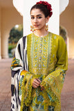 3 Piece Unstitched Heavy Embroidered Lawn Suit ( Printed Silk Dupatta )