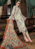 3 Piece Unstitched Embroidered Lawn Suit ( Fine Premium Silk Dupatta )