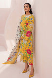 3 Piece Unstitched Embroidered Lawn Suit ( Fine Printed Silk Dupatta )