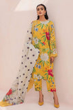 3 Piece Unstitched Embroidered Lawn Suit ( Fine Printed Silk Dupatta )