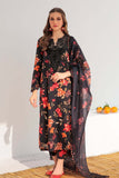 3 Piece Unstitched Embroidered Lawn Suit ( Printed Premium Organza Dupatta )