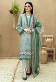 3 Piece Unstitched Heavy Embroidered Chickan Kari Lawn Suit ( Full Embroidered Organza Dupatta )