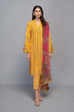 3 Piece Unstitched Heavy Embroidered Chickan Kari Lawn Suit ( Printed Silk Dupatta )