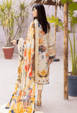 3 Piece Unstitched Heavy Embroidered Chickan Kari Lawn Suit ( Printed Silk Dupatta )