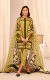 3 Piece Unstitched Heavy Embroidered Lawn Suit ( Full Embroidered Organza Dupatta )