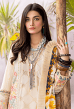 3 Piece Unstitched Heavy Embroidered Chickan Kari Lawn Suit ( Printed Silk Dupatta )