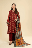 3 Piece Unstitched Heavy Embroidered Lawn Suit ( Printed Fine Silk Dupatta )