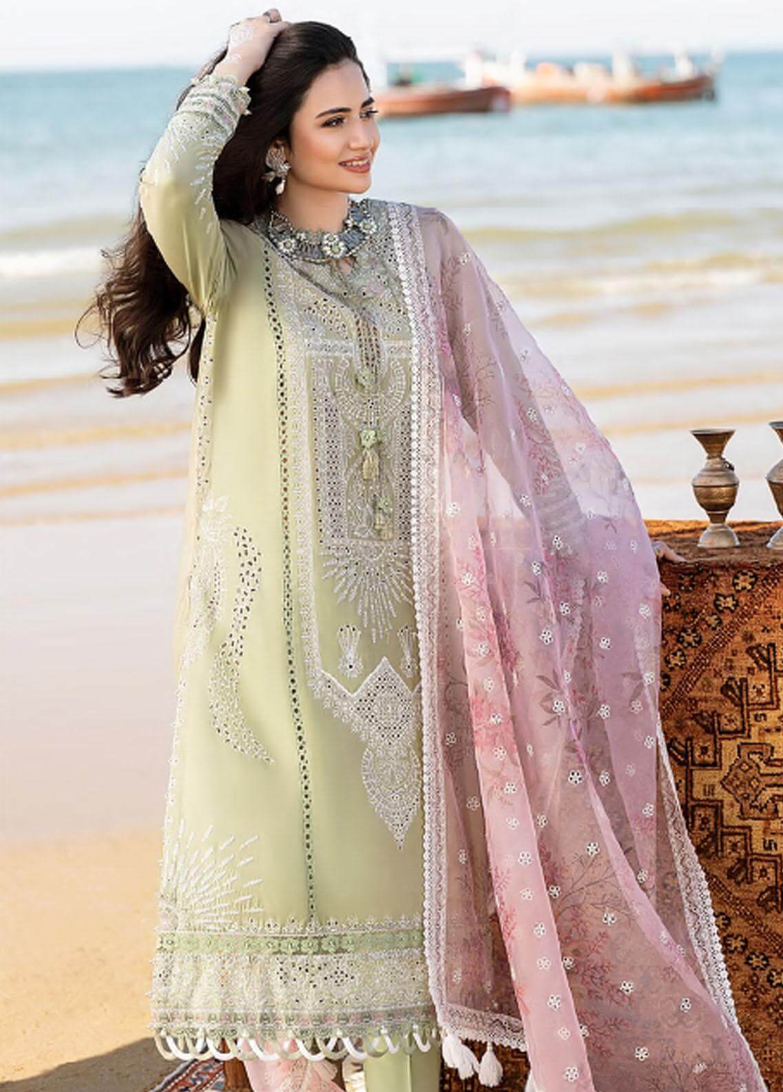 Piece Unstitched Heavy Embroidered Chickan Kari Lawn Suit