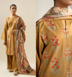 3 Piece Unstitched Heavy Embroidered Lawn Suit ( Printed Silk Dupatta )