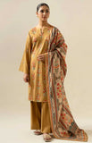 3 Piece Unstitched Heavy Embroidered Lawn Suit ( Printed Silk Dupatta )