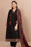 3 Piece Unstitched Heavy Embroidered Dhanak Suit ( Printed Woolen Shawl )