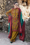 3 Piece Unstitched Heavy Embroidered Dhanak Wool Suit ( Printed Woolen Shawl )