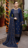 3 Piece Unstitched Heavy Embroidered Dhanak Wool Suit ( Heavy Embroidered Dhanak Shawl )