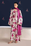 3 Piece Unstitched Printed Embroidered Lawn Suit ( Printed Lawn Dupatta )