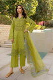 3 Piece Unstitched Heavy Embroidered Chickan Kari Lawn Suit ( Four-sided Embroidered Organza Dupatta )