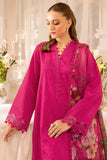 3 Piece Unstitched Heavy Embroidered Chickan Kari Lawn Suit ( Fine Printed Silk Dupatta )