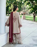 3 Piece Unstitched Heavy Embroidered Lawn Suit ( Embroidered Lawn Dupatta )