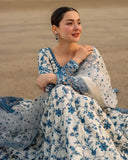3 Piece Unstitched Heavy Embroidered Lawn Maxi ( Four-sided Embroidered Organza Dupatta )