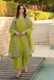 3 Piece Unstitched Heavy Embroidered Chickan Kari Lawn Suit ( Four-sided Embroidered Organza Dupatta )