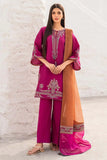 3 Piece Unstitched Heavy Embroidered Lawn Suit ( Four-sided Printed Embroidered Chiffon Dupatta )