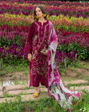 3 Piece Unstitched Heavy Embroidered Chickan Kari Lawn Suit ( Printed Fine Silk Dupatta )