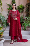3 Piece Unstitched Heavy Embroidered Lawn Suit ( Full Embroidered Chiffon Dupatta )