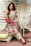 3 Piece Unstitched Heavy Embroidered Lawn Suit ( Fine Printed Silk Dupatta )