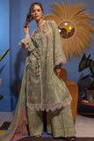 3 Piece Unstitched Embroidered Lawn Suit ( Fine Printed Silk Dupatta )