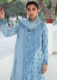 3 Piece Unstitched Heavy Embroidered Lawn Suit ( Full Embroidered Chiffon Dupatta )