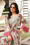 3 Piece Unstitched Heavy Embroidered Lawn Suit ( Fine Printed Silk Dupatta )