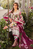 3 Piece Unstitched Heavy Embroidered Lawn Suit ( Fine Printed Silk Dupatta )