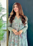 3 Piece Unstitched Digital Printed Embroidered Lawn Suit ( Fine Printed Silk Dupatta )