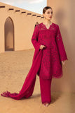 3 Piece Unstitched Heavy Embroidered Chickan Kari Lawn Suit ( Cut Work Embroidered Organza Dupatta )