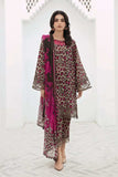 3 Piece Unstitched Heavy Embroidered Lawn Suit ( Fine Printed Silk Dupatta )