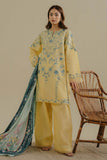 3 Piece Unstitched Heavy Embroidered Lawn Suit ( Printed Silk Dupatta )