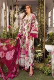 3 Piece Unstitched Heavy Embroidered Lawn Suit ( Fine Printed Silk Dupatta )