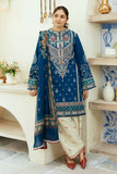 3 Piece Unstitched Heavy Embroidered Lawn Suit ( Fine Printed Chiffon Dupatta )