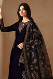 3 Piece Unstitched Heavy Embroidered Velvet Suit ( Heavy Embroidered Organza Dupatta )
