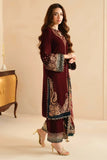 3 Piece Unstitched Heavy Embroidered Velvet Suit ( Heavy Embroidered Organza Dupatta )