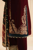 3 Piece Unstitched Heavy Embroidered Velvet Suit ( Heavy Embroidered Organza Dupatta )