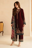 3 Piece Unstitched Heavy Embroidered Velvet Suit ( Heavy Embroidered Organza Dupatta )