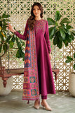 3 Piece Unstitched Heavy Embroidered Dhanak Suit ( Printed Woolen Shawl )