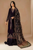 3 Piece Unstitched Heavy Embroidered Velvet Suit ( Heavy Embroidered Organza Dupatta )