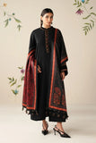 3 Piece Unstitched Heavy Embroidered Dhanak Suit ( Printed Woolen Shawl )