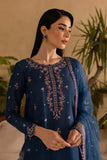 3 Piece Unstitched Heavy Embroidered Dhanak Suit ( Four-sided Embroidered Chiffon Dupatta )